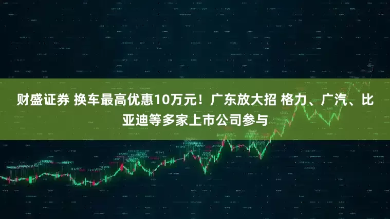 财盛证券 换车最高优惠10万元！广东放大招 格力、广汽、比亚迪等多家上市公司参与