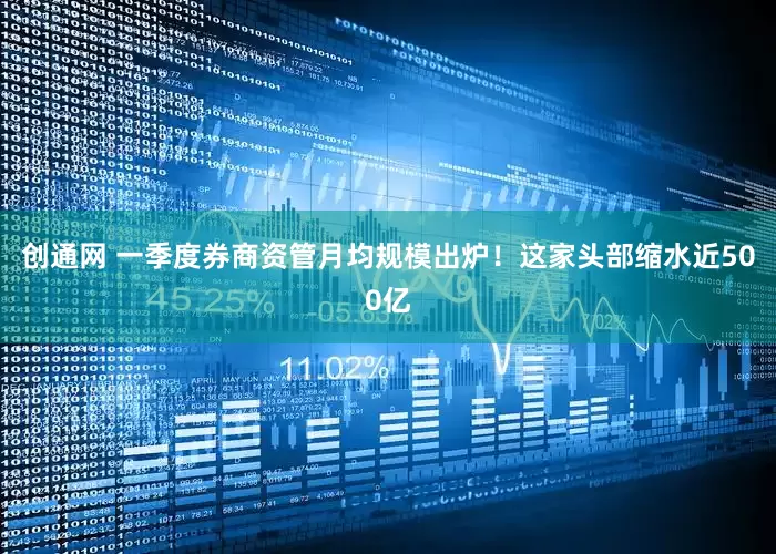 创通网 一季度券商资管月均规模出炉！这家头部缩水近500亿